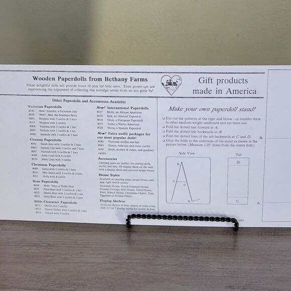 Bethany Farms Wooden Paper Doll Theo Bear New on card - Picture 8 of 10